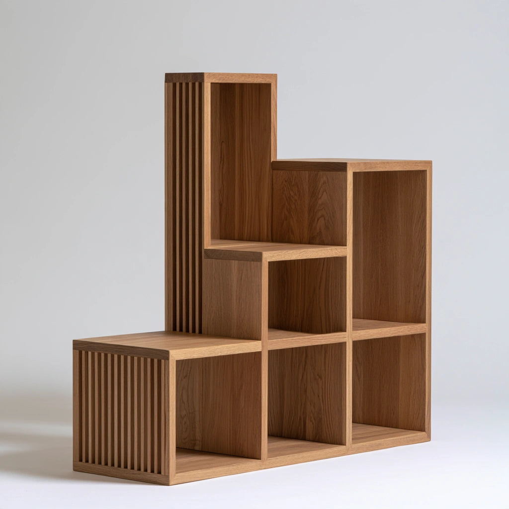 Regał schodkowy, z drewna, kolor: jasnobrązowy